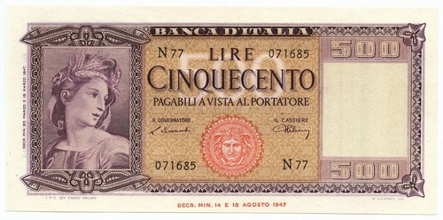 500 lire italia ornata - lire, di