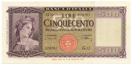500 lire italia ornata - italia, di