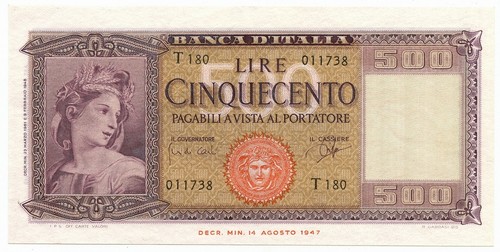 500 lire italia ornata - lire, di