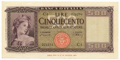 500 lire italia ornata - ornata, di