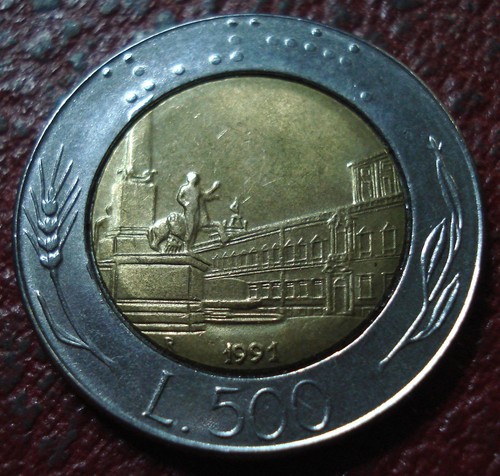 1991 italy 500 lire - lire, au